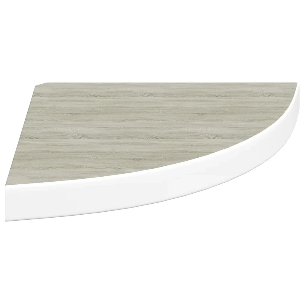 Mensola | Ripiano | Scaffale Angolare Rovere e Bianco 35x35x3,8 cm in MDF