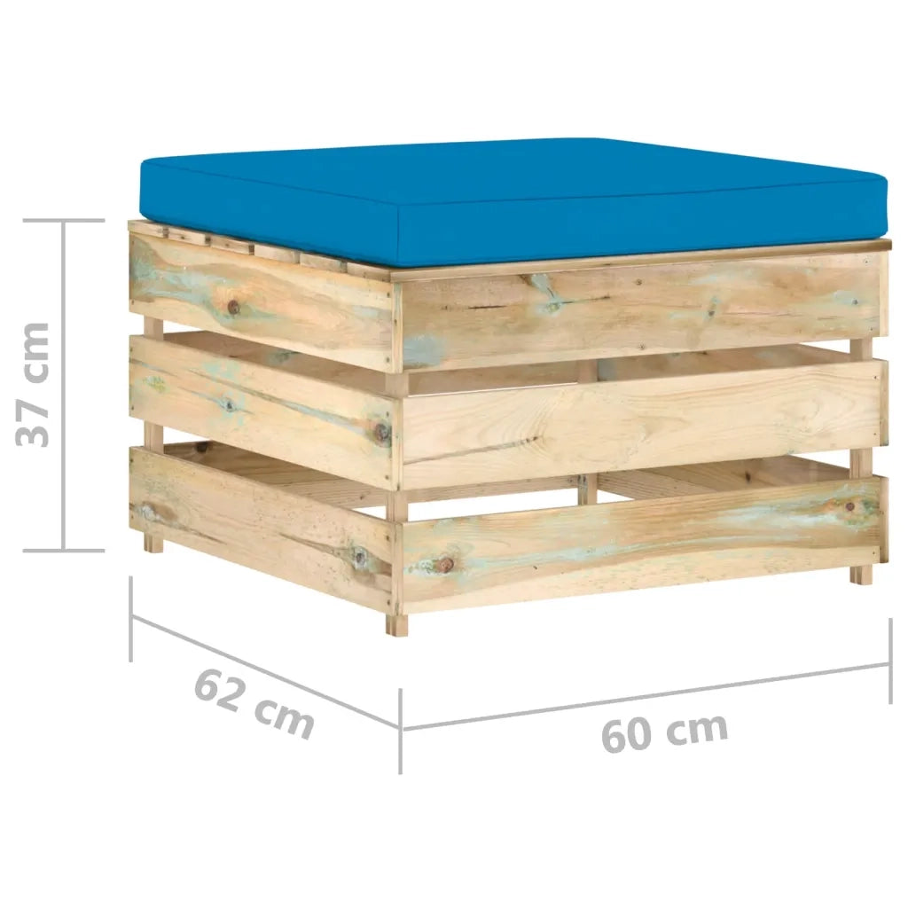 Set Salotto da Giardino 2 pz con Cuscini Legno Impregnato Verde 3074535