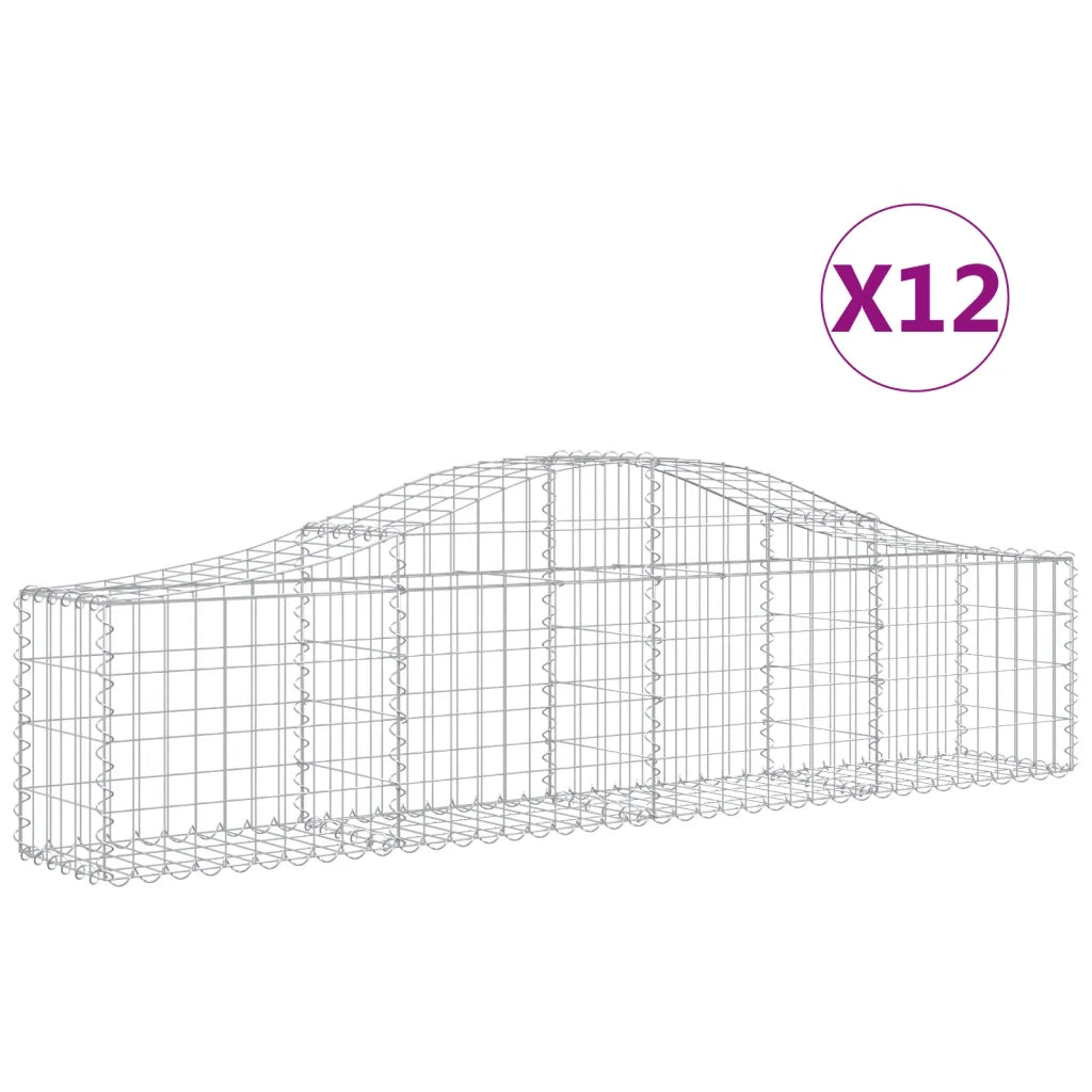 Cesti Gabbioni ad Arco 12 pz 200x30x40/60 cm Ferro Zincato 3145377