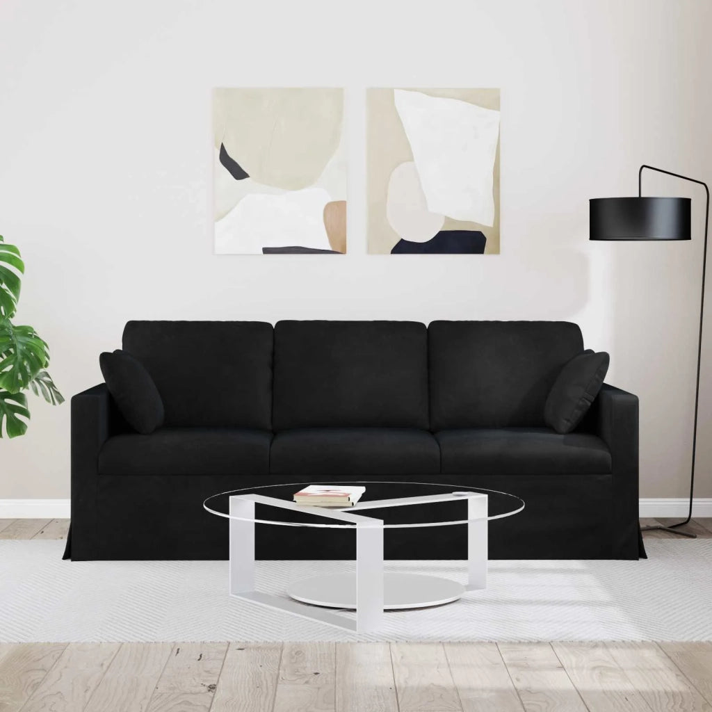 Divano Nero 198 x 78 x 80 cm Velluto 42024437