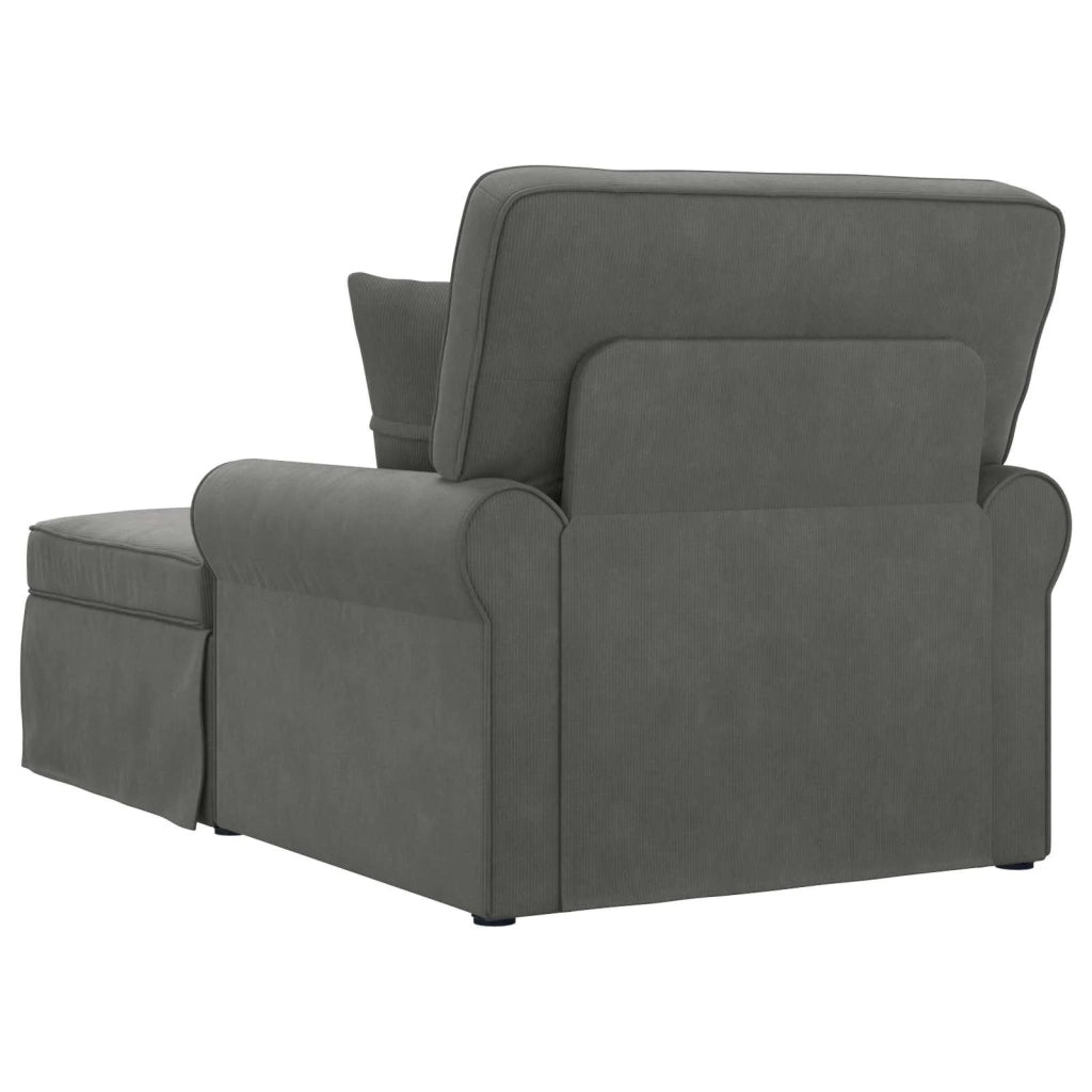 Chaise Longe con Gonna 3 pz Grigio scuro Tessuto in Cords CFW6618489