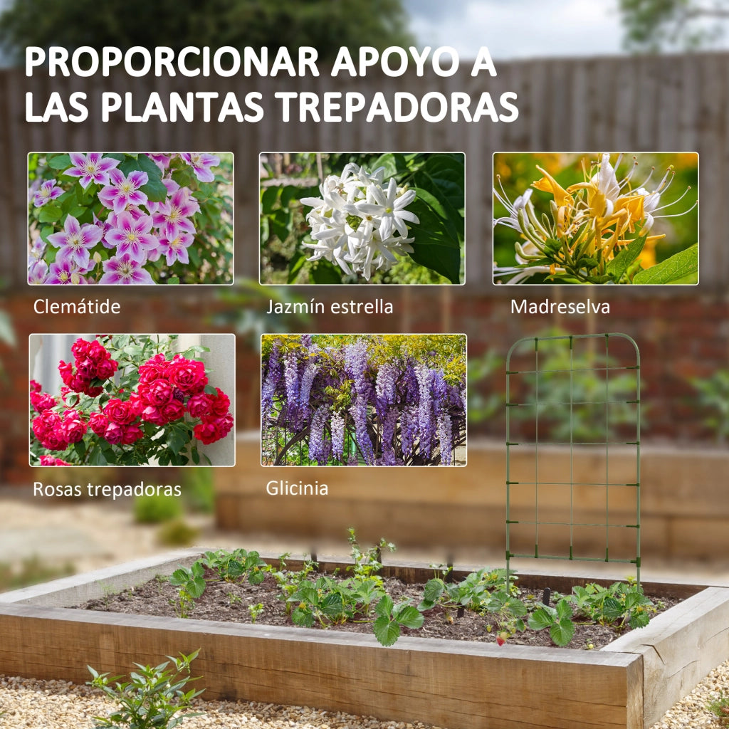 Set 4 Grigliati Giardino ¨C Xylo ¨C Acciaio Verde 40x90cm per Piante Rampicanti