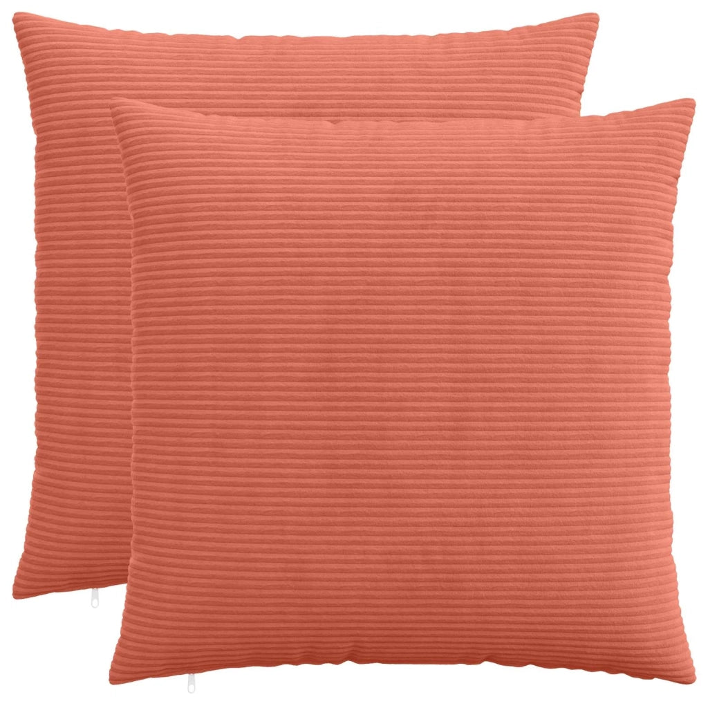 Federa 2 pcs HEERLEN Rosso Arancio 60 x 60 cm corduroy 912617