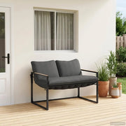 Set Divano da Giardino Nero e antracite Acciaio 42034816