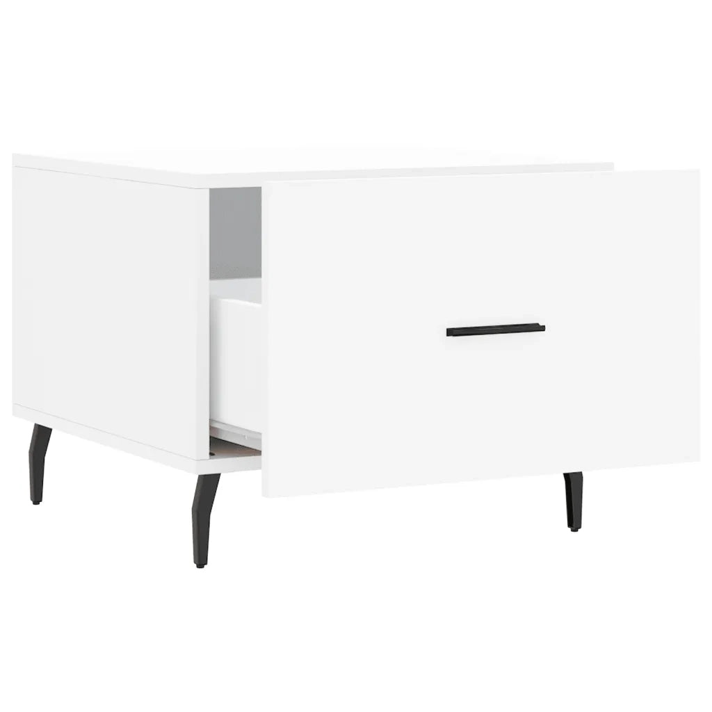 Tavolino da Salotto Bianco 50x50x40 cm in Legno Multistrato 829428