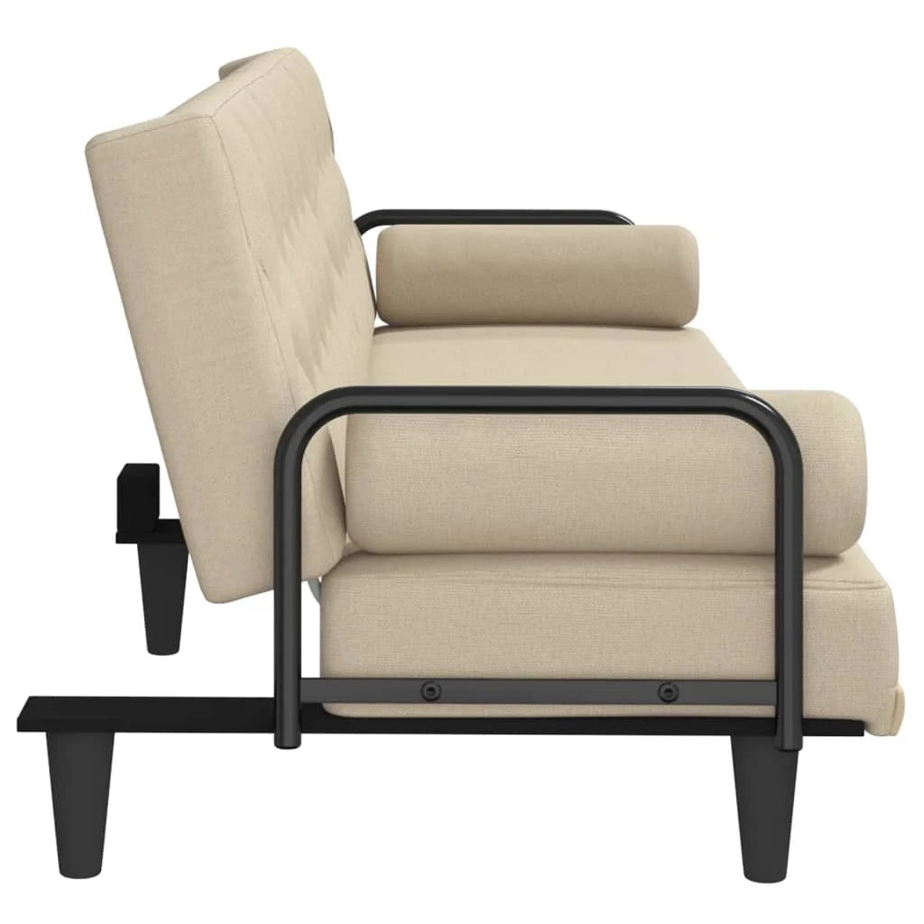 Divano letto con braccioli tessuto color crema 02_0020409