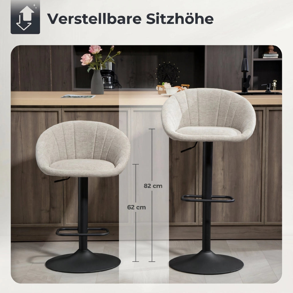 Sgabelli da Bar 2 Pezzi Girevoli con Braccioli e Schienale ¨C Minimal ¨C Grigio