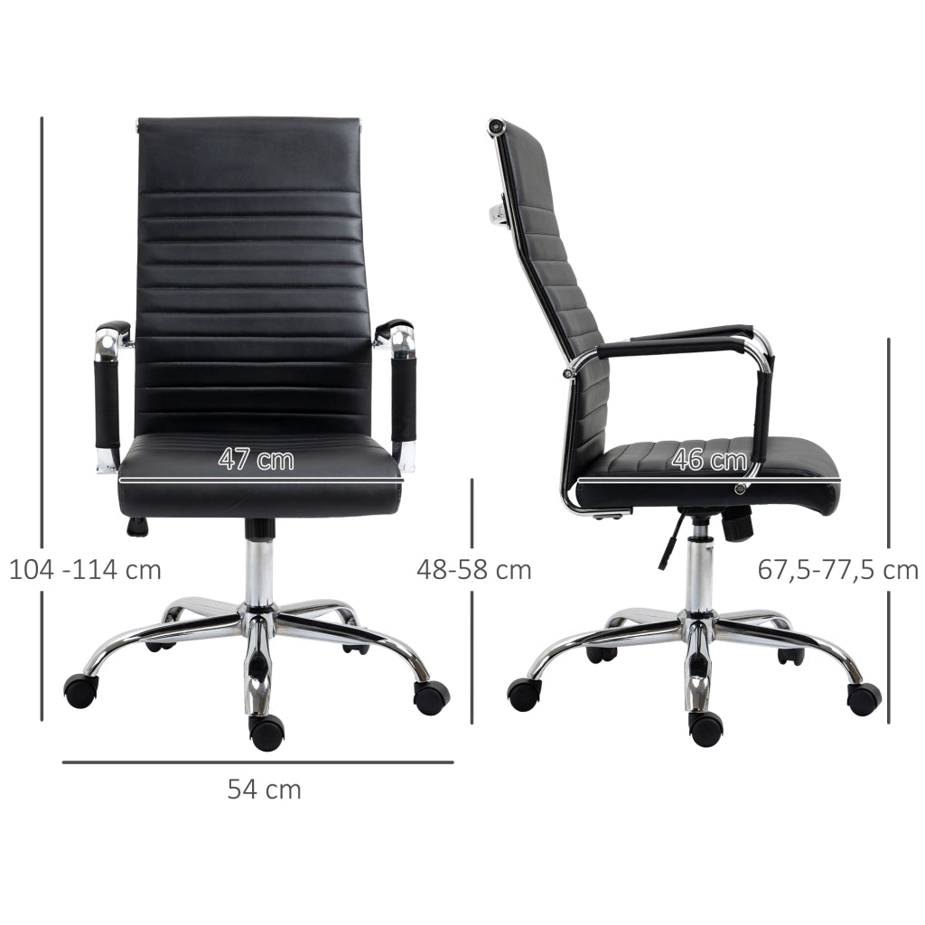 Sedia da Ufficio Ergonomica con Braccioli ¨C Xylo ¨C Ecopelle Nera Imbottita Regolabile