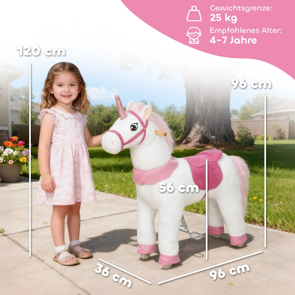 Cavallo a Dondolo per Bambini ¨C Minimal ¨C Design Unicorno in Tessuto Bianco