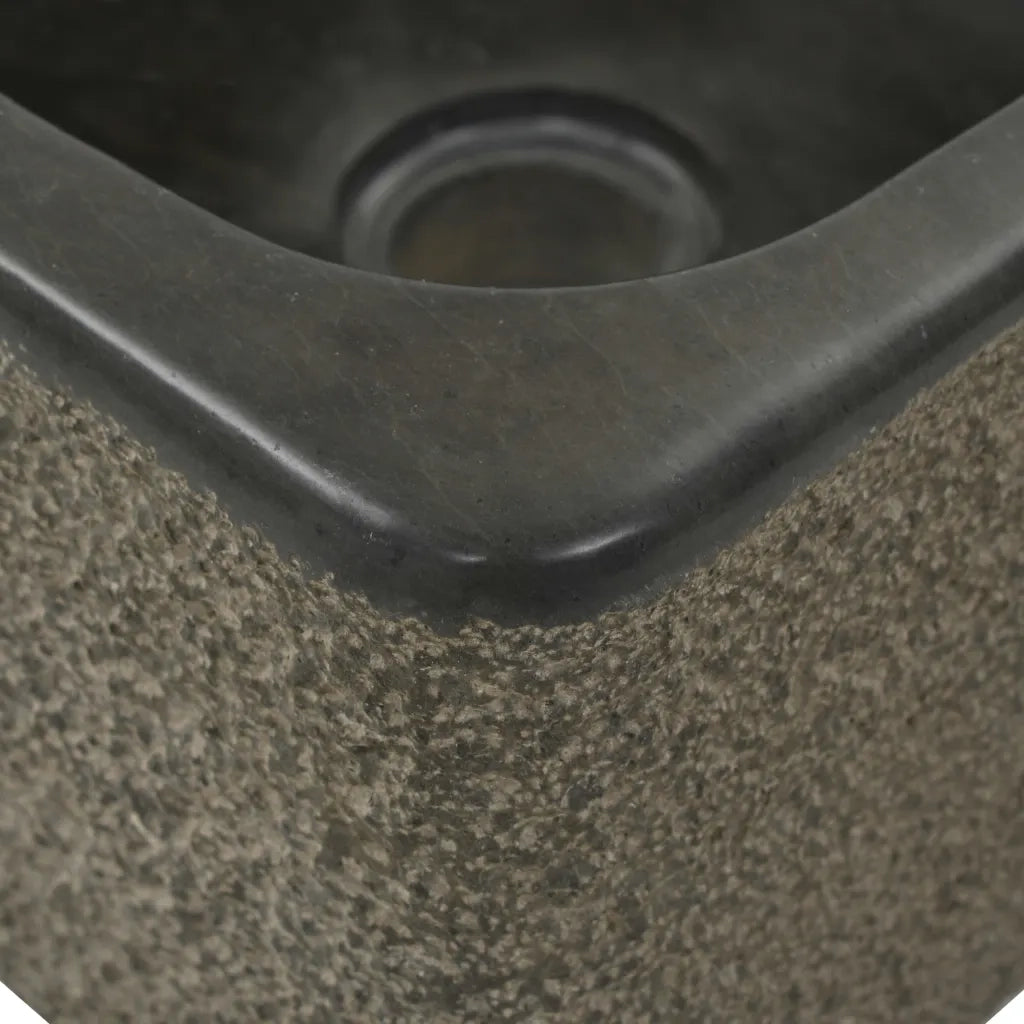 Lavandino-Lavabo-Lavello 30x30x15 cm in Pietra di Fiume Nero