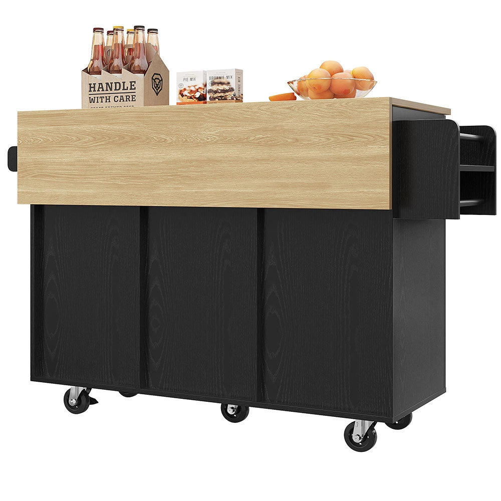 Isola cucina - Xylo - scaffali snack estensibili nero