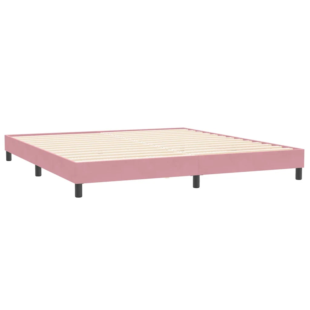 Giroletto senza Materasso-Struttura Letto Rosa 200x220 cm Velluto