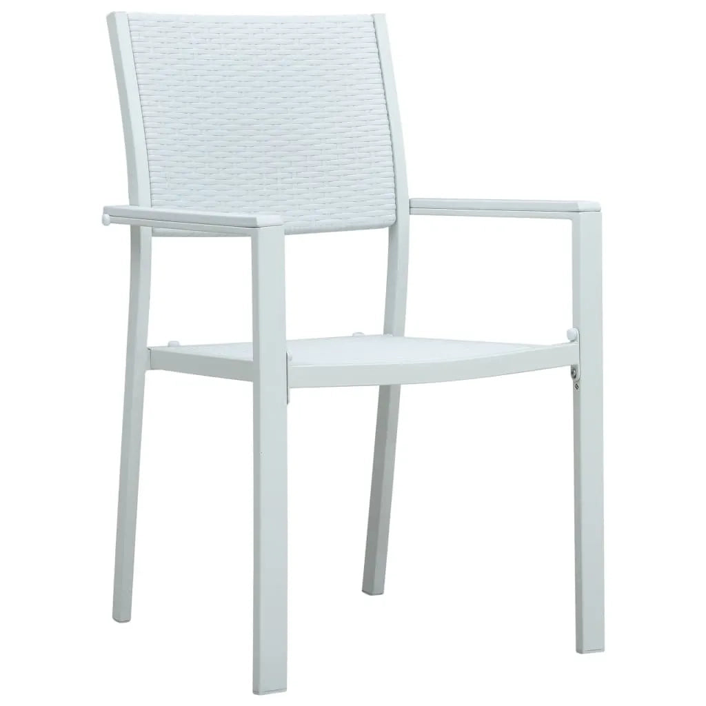 Set Mobili da Pranzo da Giardino 7 pz Bianco e Nero 3099279