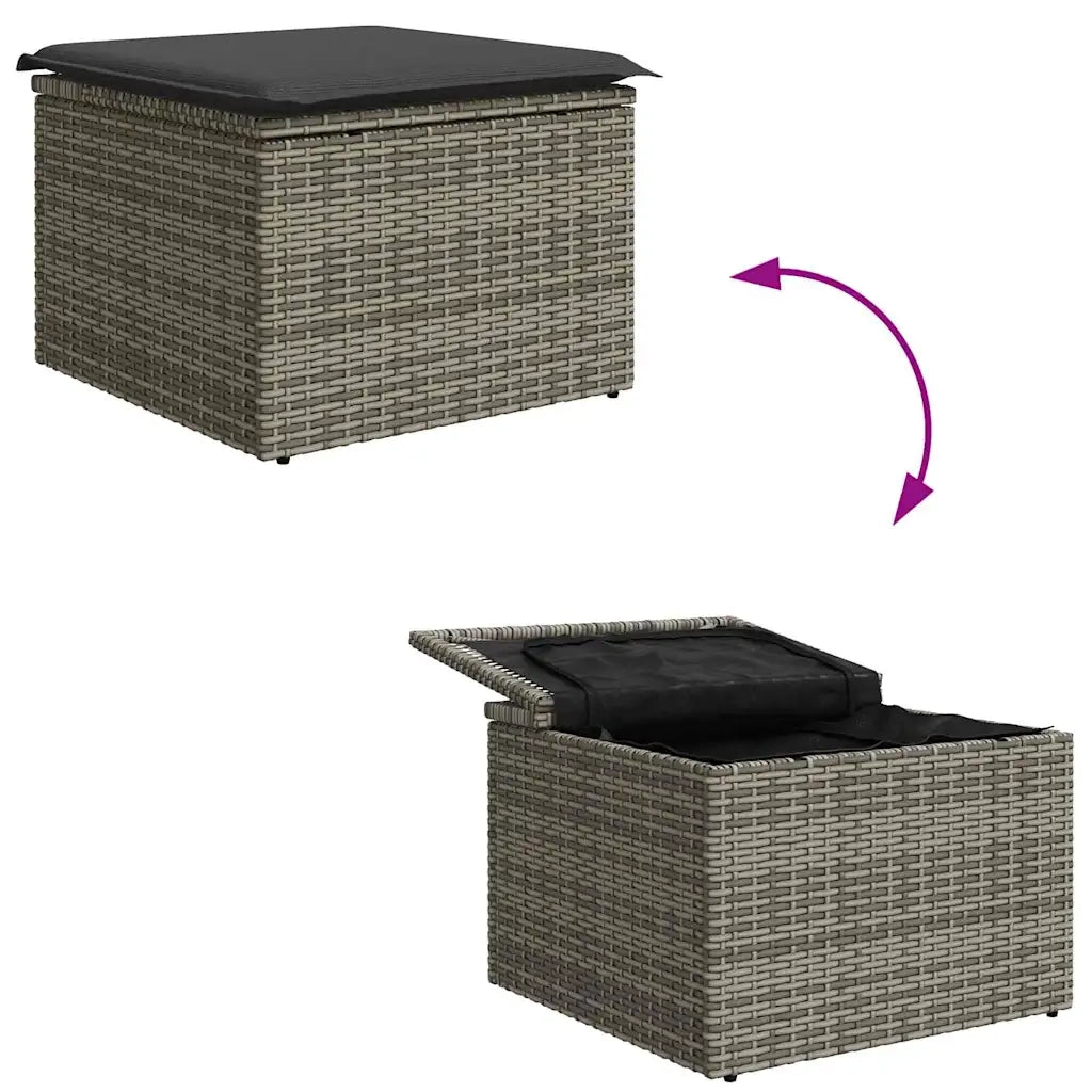 Set Divano da Giardino con cuscino 8 pcs Grigio polyrattan 3347356