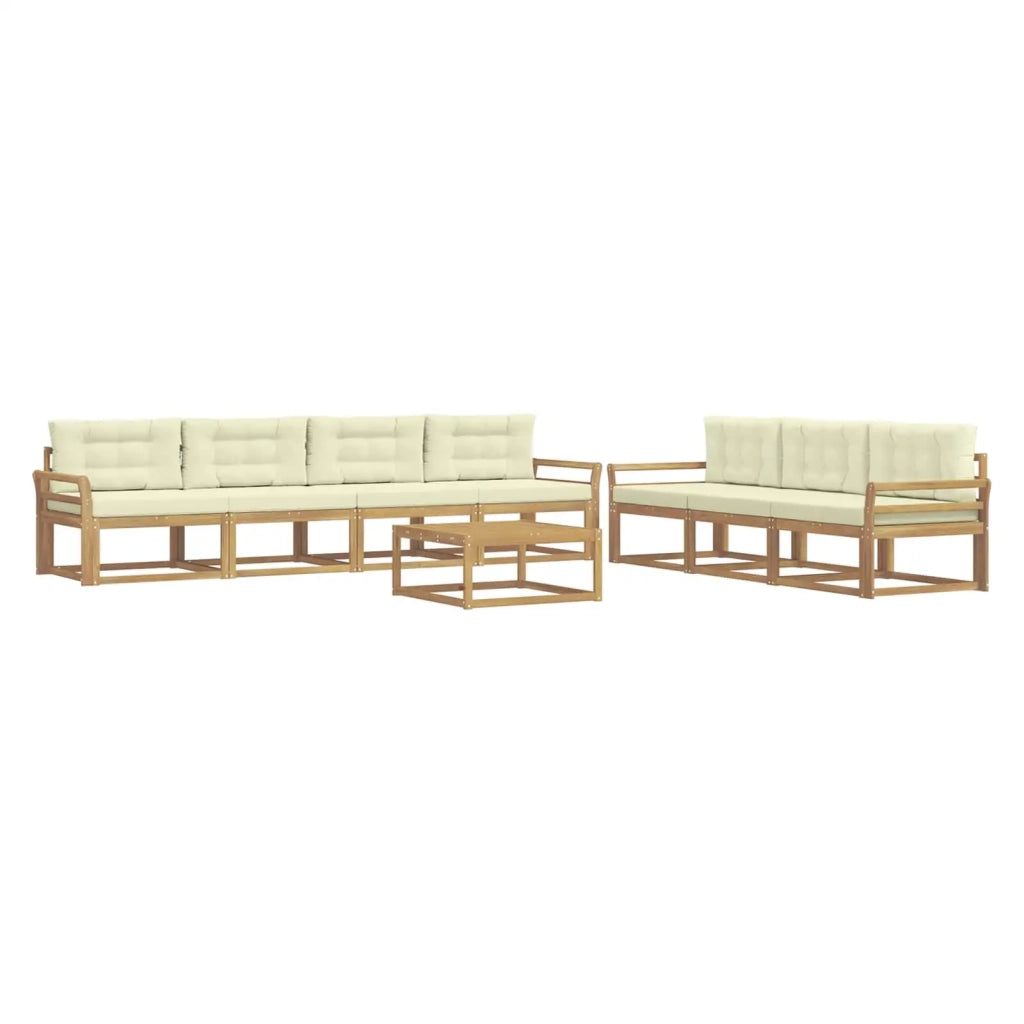 Set di divani da esterno 7 pz Bianco e Crema 3386164