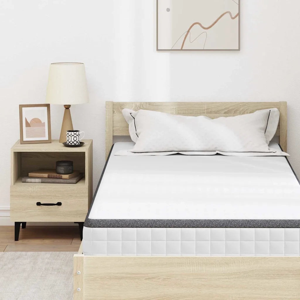 Materasso Bianco e Grigio 100 x 200 cm Molla Bonell