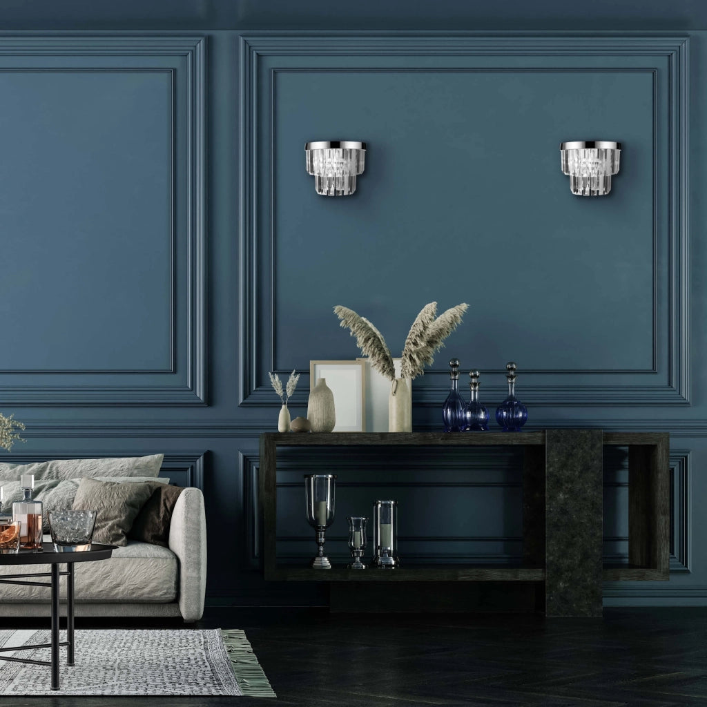 Applique Vetro 1 luce E14 cristallo cromo trasparente