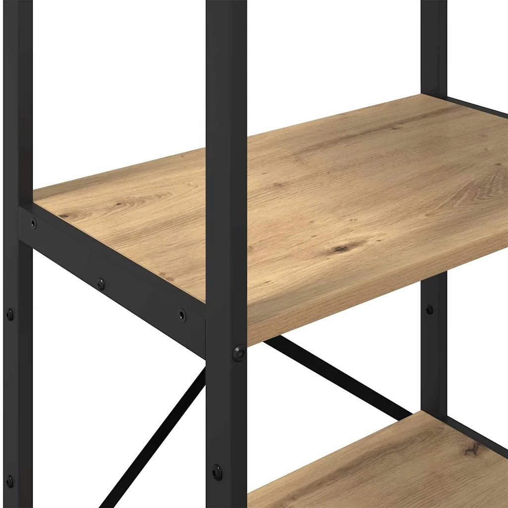 Libreria-Scaffale per Libri-Mobile di Stoccaggio Rovere artigianale 56 x 34 x 133,5 cm