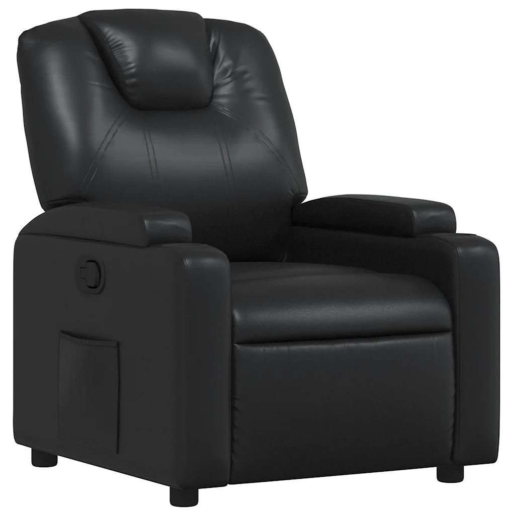 Divano Sedia-Poltrona reclinabile nera in similpelle 539657
