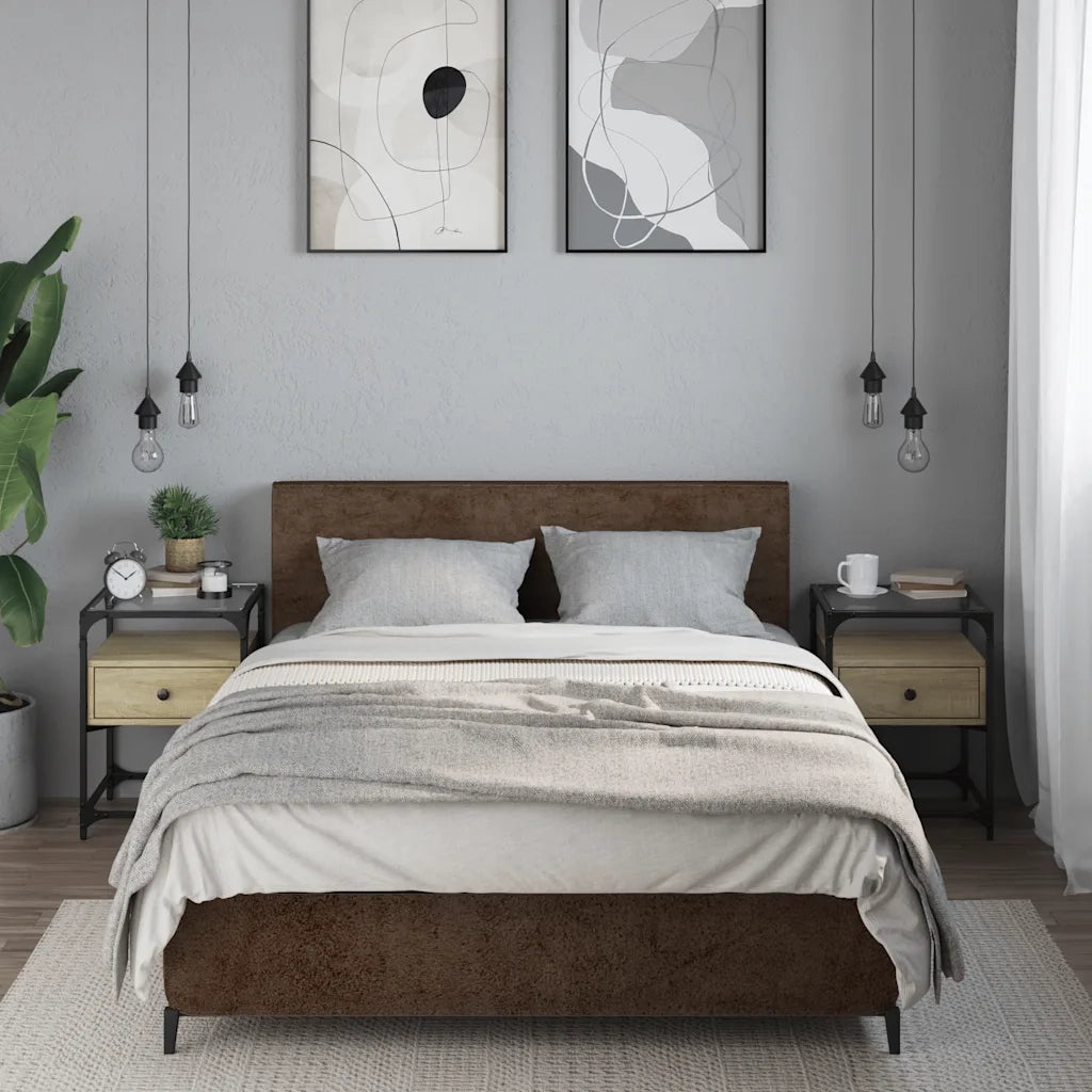 Set di 2 Comodini | Armadio da Notte | Mobiletto da notte Rovere Sonoma 40x40x55 cm in Legno Multistrato
