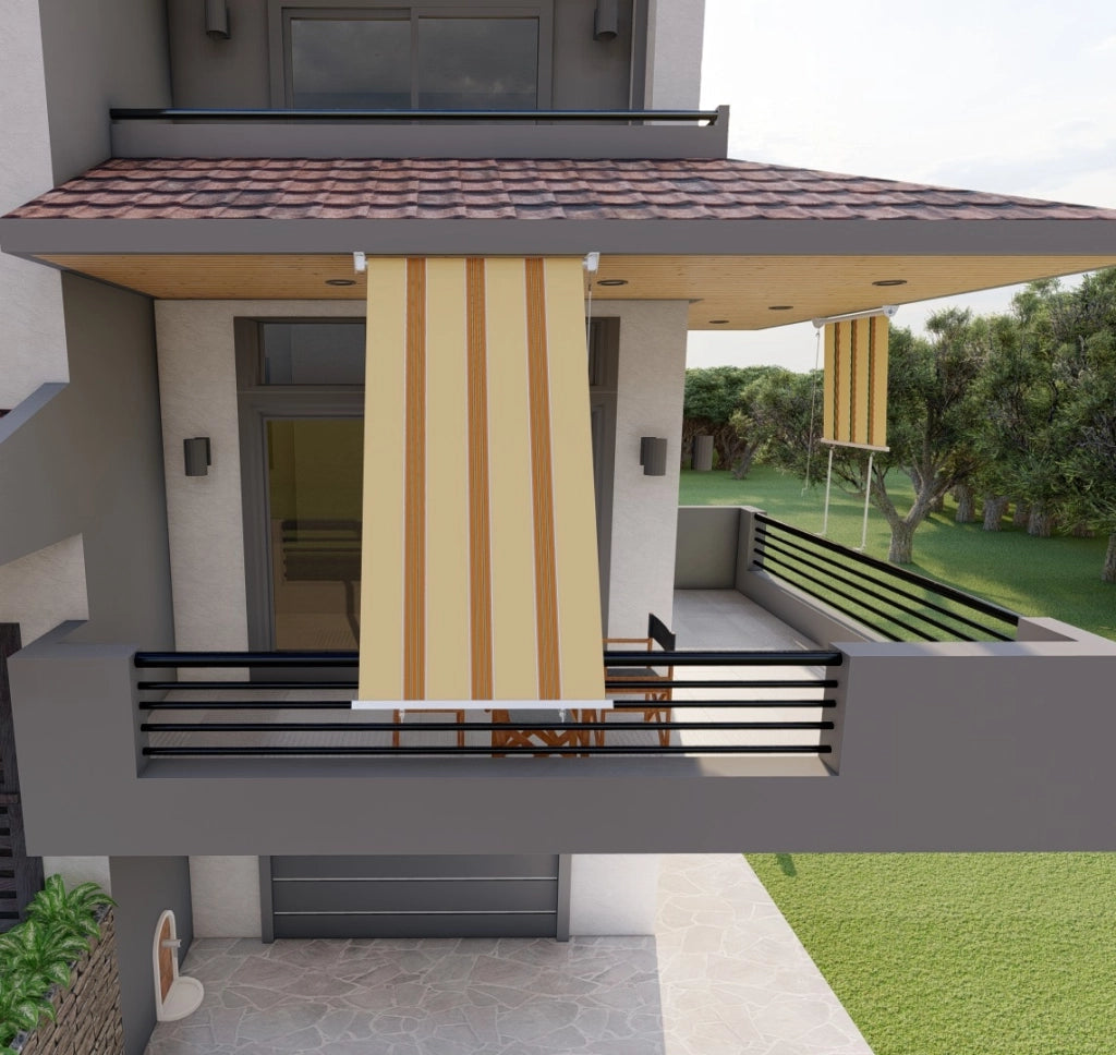 Tenda da sole per balcone con bracci, impermeabile 100cm giallo arancio Golisa