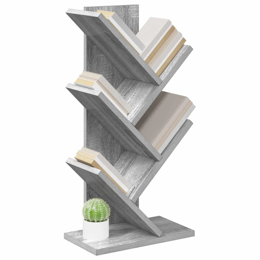 Libreria ad Albero 4 Ripiani 30 x 18 x 60 cm Sonoma grigio 8012369