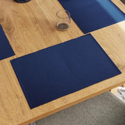 Set di 6 piatti per tavola in cotone a rilievo - blu scuro - 48x32 cm