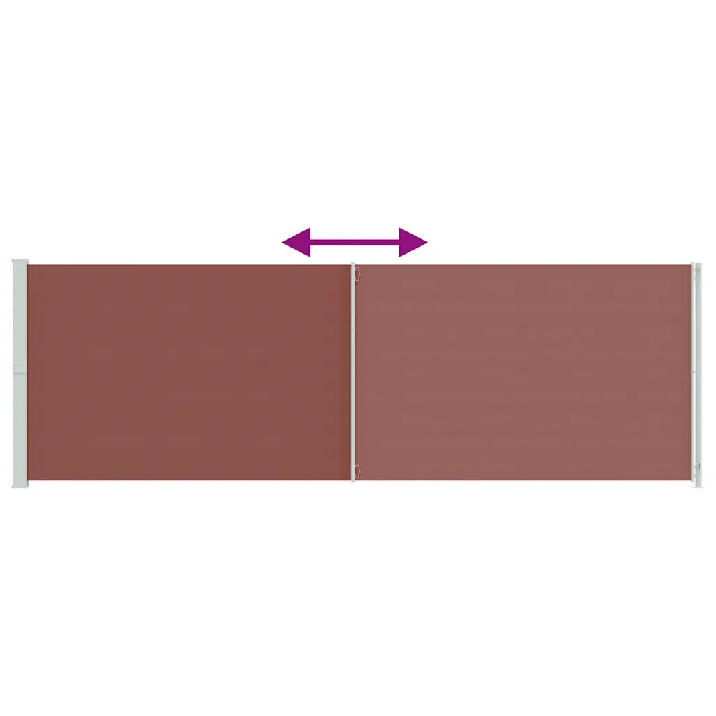 Tenda da Sole | Tenda parasole Laterale Retrattile per Patio 200x600 cm Marrone