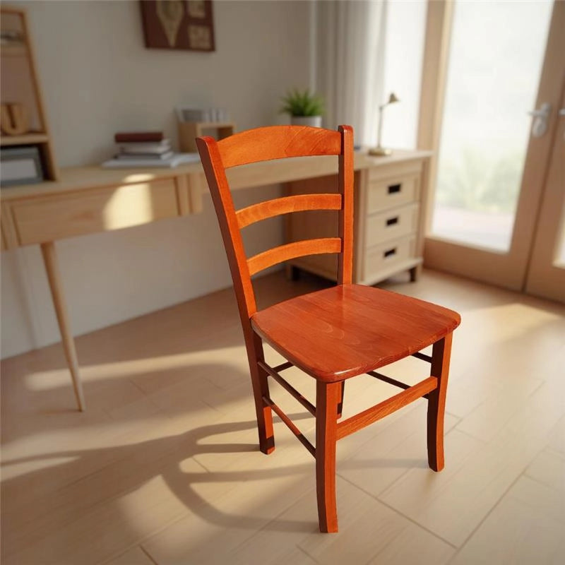 SEDIA IN LEGNO COLORE CILIEGIO 45X45X88 CM CM MODELLO PAESANA CON SEDUTA COMPATTA IN LEGNO MASSELLO SCHIENALE ALTO - 4 PZ