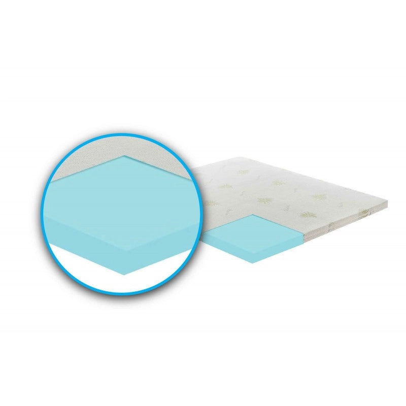 Topper correttore memory foam alto 5cm - rivestimento all’aloe vera - 80x200