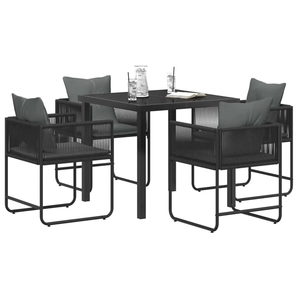 Set da Pranzo per Giardino 5 pcs Nero e antracite 3448907