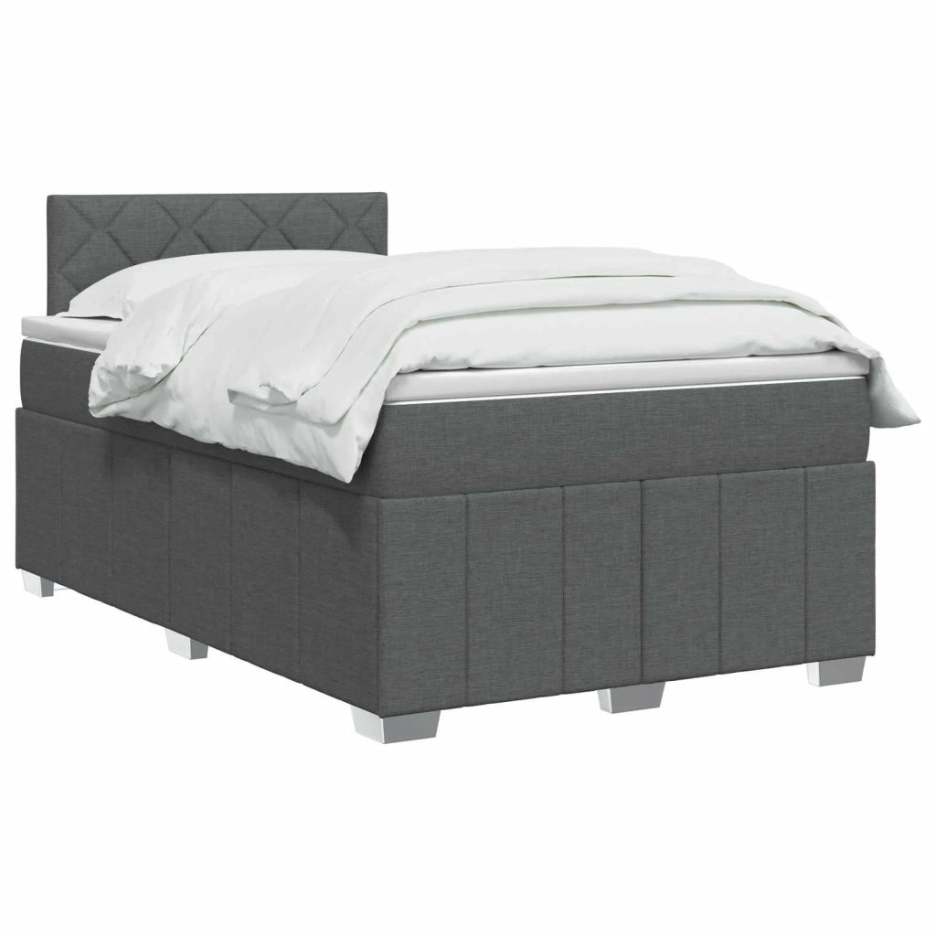 Letto box spring con materasso Grigio Scuro 120 x 200 cm 3451193
