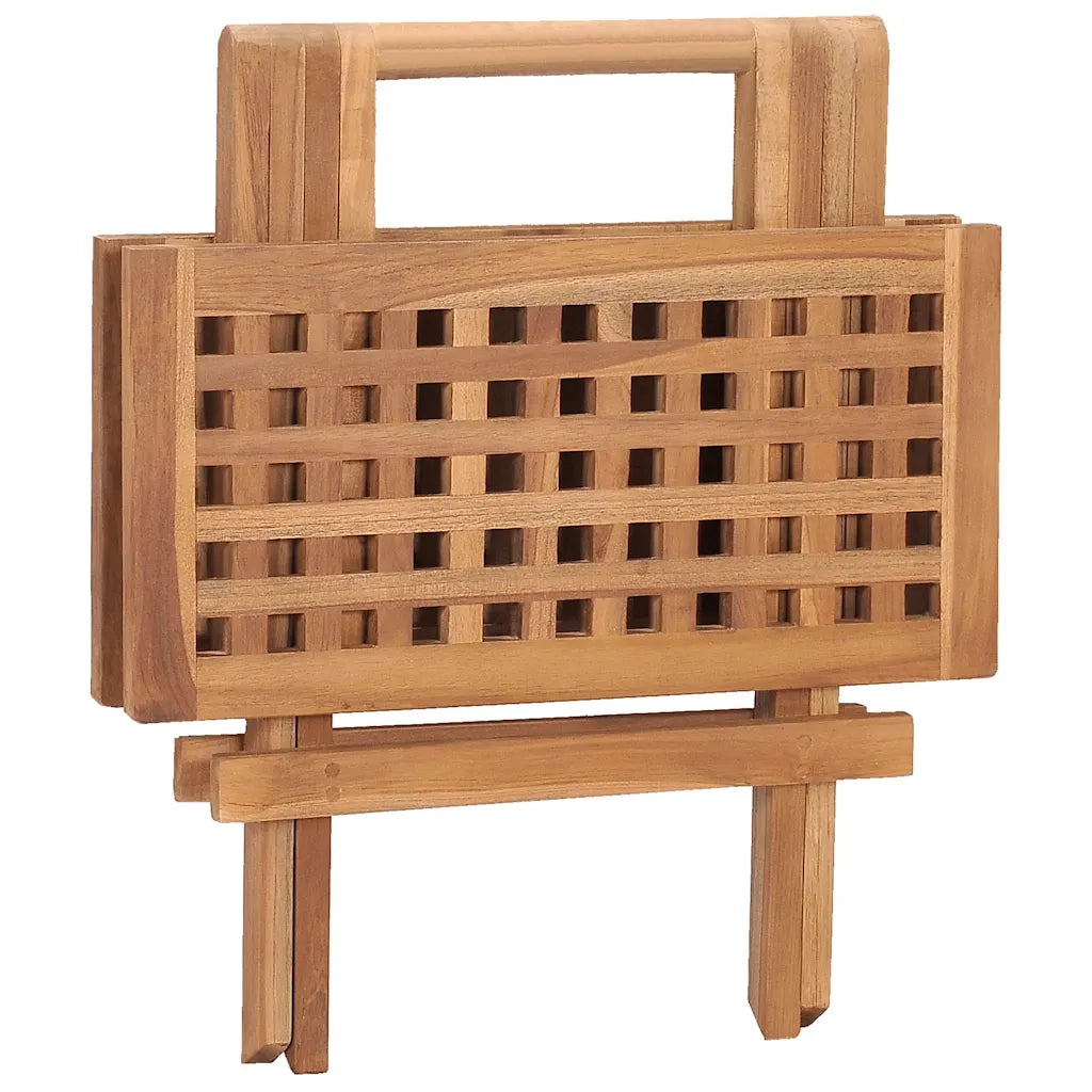 Set da Pranzo Giardino Pieghevole 3 pz | Set Salotto da Giardino Cuscino Massello di Teak