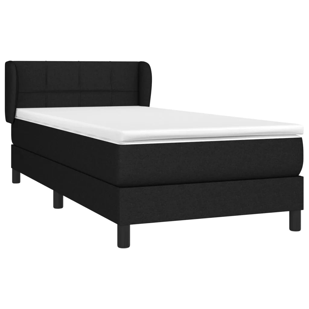 Giroletto a Molle con Materasso Nero 100x200 cm in Tessuto 3126223