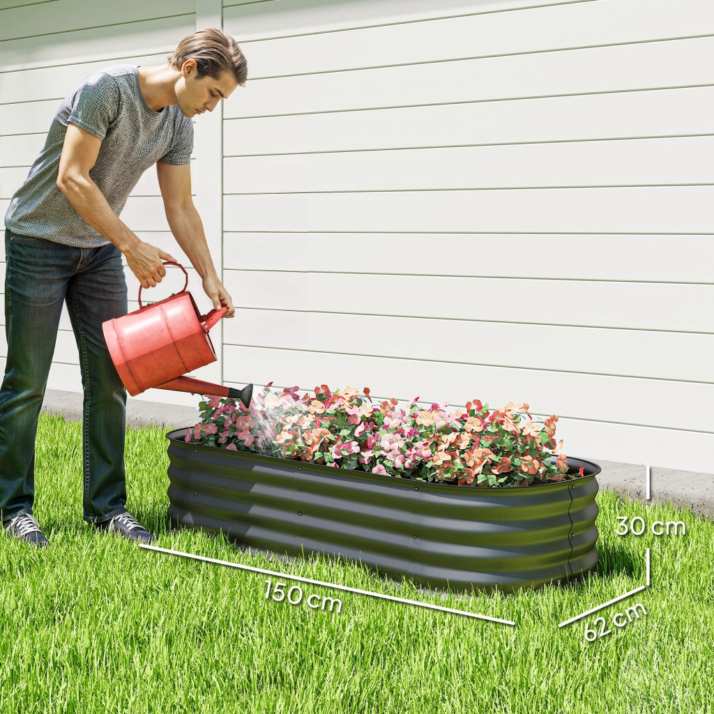 Fioriera rialzata modulare da giardino ¨C Xylo ¨C acciaio grigio 150x62x30 cm