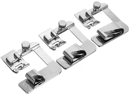 Set di Pedane di Pressione Universali per Macchine da Cucire a Bassa Schiena - 3 Dimensioni (1/2"/3/4"/1") - Realizzato in Metallo Duraturo - Facile da Installare