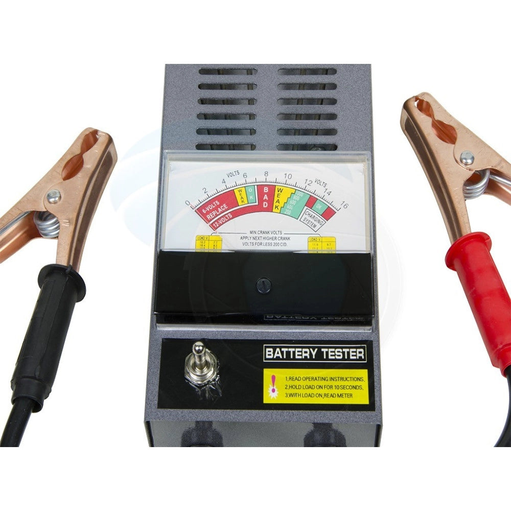Trade Shop - Tester Portatile Per Controllo Batteria Auto Moto Da 100 Amp A 6v E 12v Con Cavi -