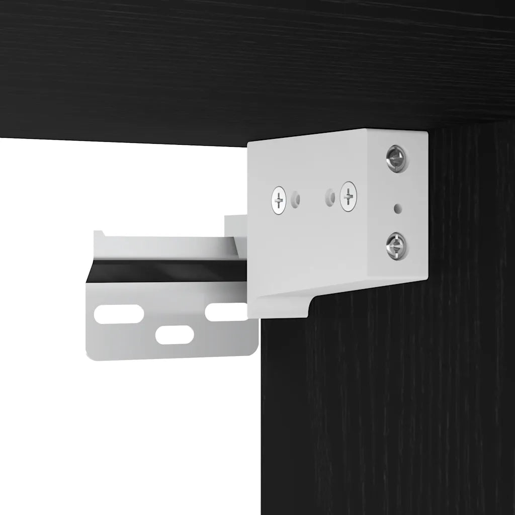 Set Mobili da Bagno 2 pz Rovere Nero in Legno Multistrato 862038