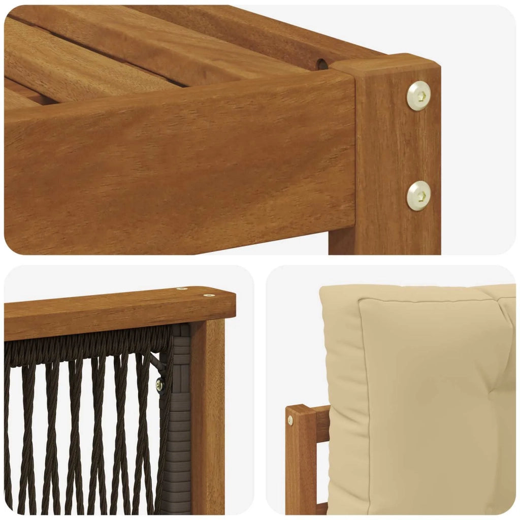 Set di divani da esterno 8 pz Naturale e Beige 3382806