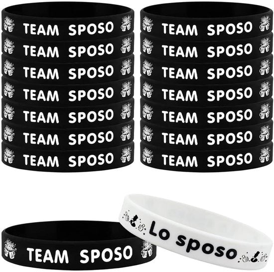 Battistrappoli in Silicone - 16 Pezzi - Bracciali Personalizzabili - Accessori per Sposali - Morbidi e Elastici - Abbigliamento Adattabile - Accessori di Festa