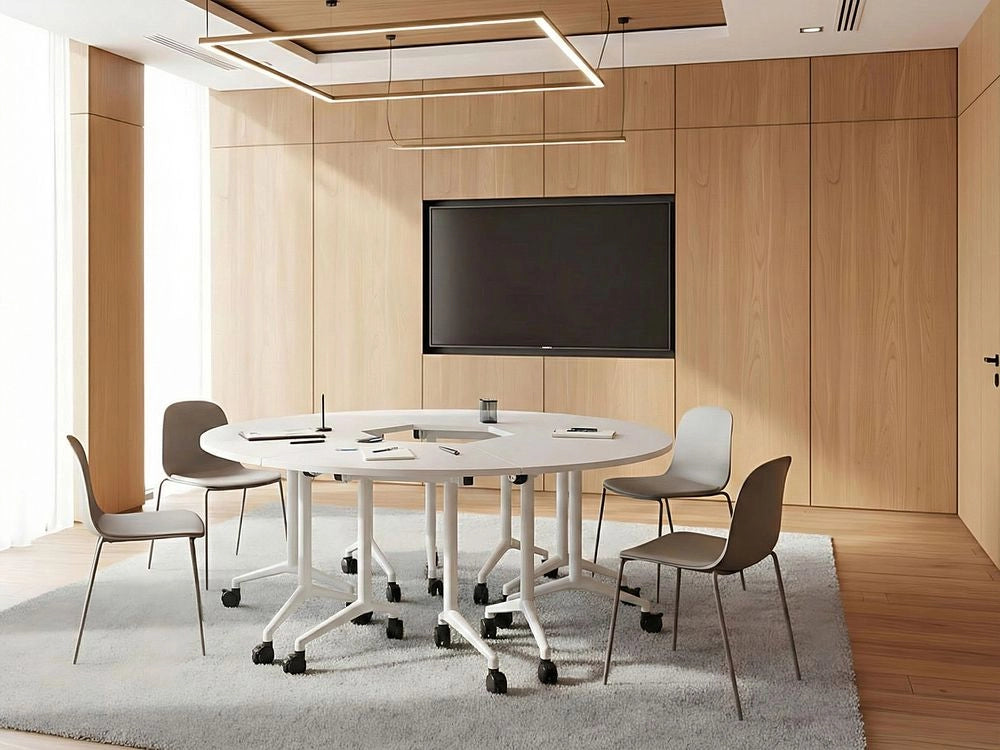 Scrivania pieghevole moderna ad angolo con rotelle 90 x 64 cm Struttura in metallo bianco Design moderno