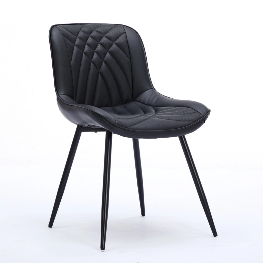 Sedie da pranzo, set da 2, sedie ergonomiche da cucina con rivestimento in similpelle PU traforata traspirante e trapuntatura 3D artistica, robuste ga