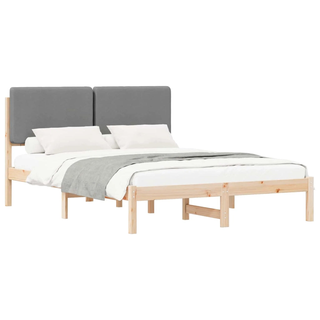 Letto con Testiera Rivestita-Struttura Letto con Testiera Grigio chiaro 150 x 200 cm 783339