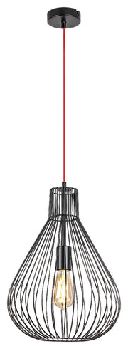 Lampada a sospensione industriale E27 nera Rabalux Zille