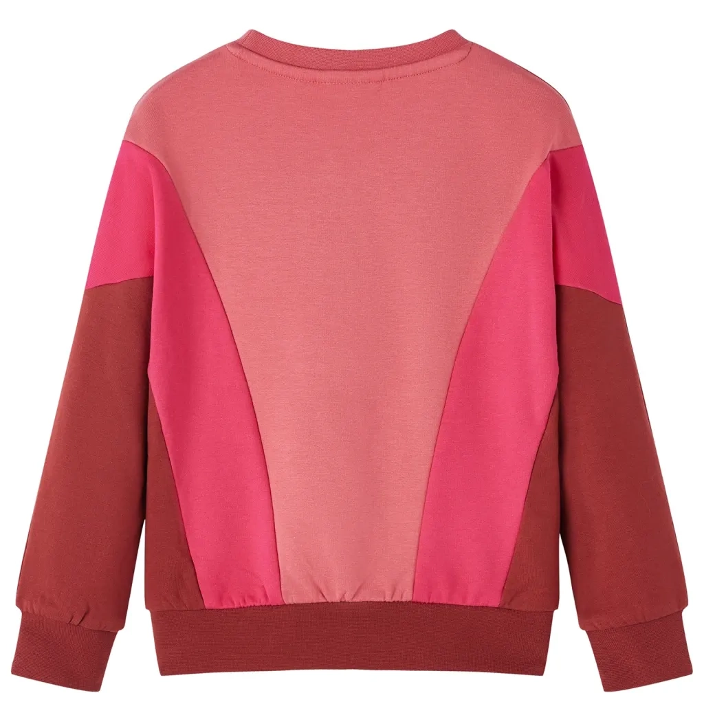 Felpa da Bambino Color Block Rosa e Henné 128 13992