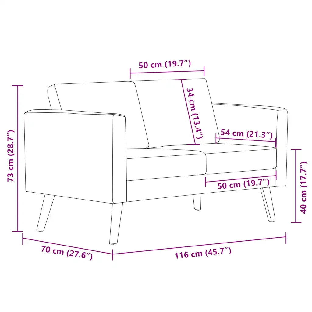 Divano a 2 Posti-Sofa 2 Posti in Tessuto Grigio Scuro 369727