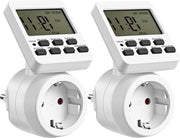 Orologio a programmazione digitale con 16 impostazioni - display rotativo di 180° - per decorazioni natalizie e acquari - Set da 2.