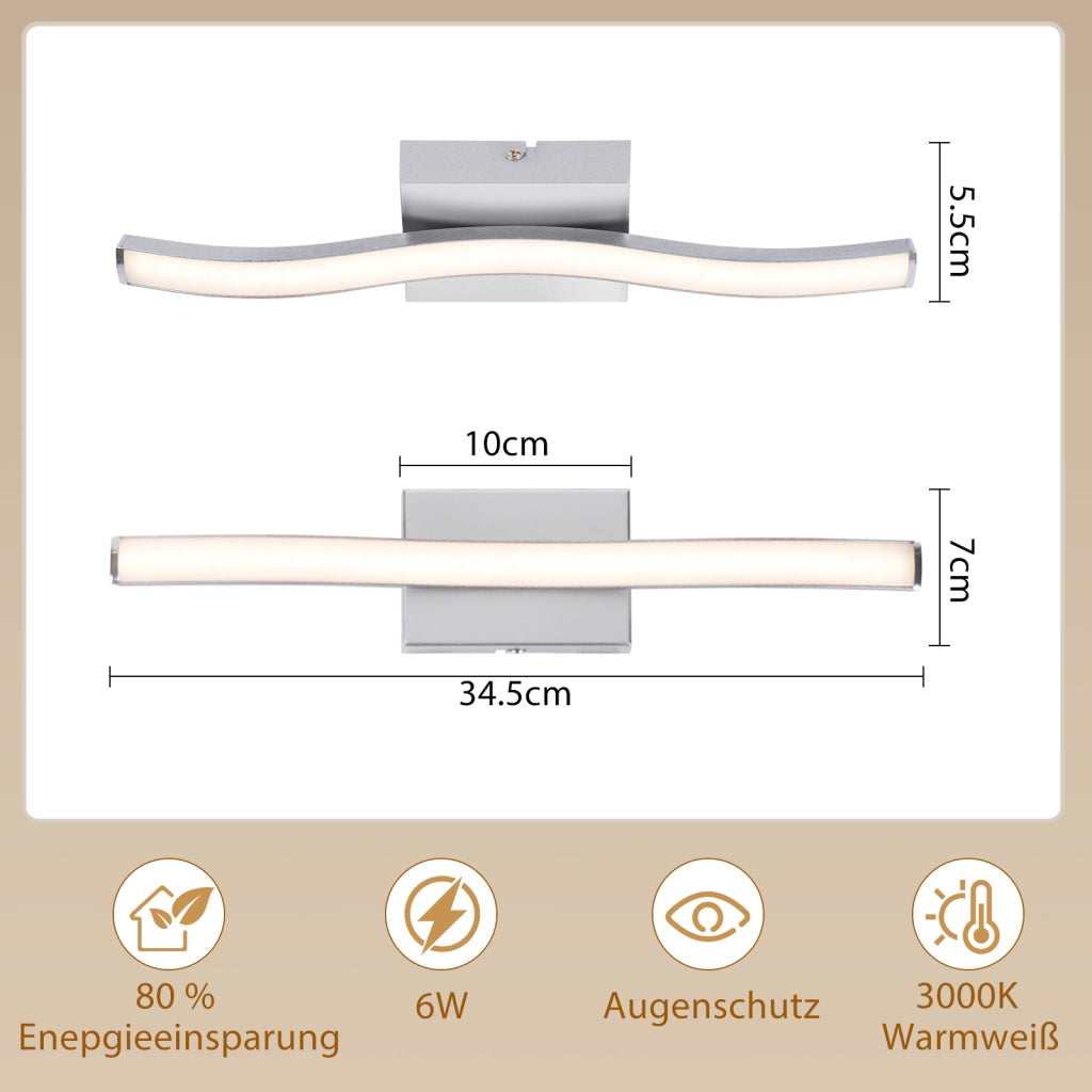 ZMH Plafoniera LED argento 6W moderna plafoniera bianco caldo 3000K per soggiorni camere da letto cucine e corridoi