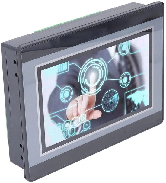 Pannello di controllo 7 pollici TFT LCD - HMI PLC Tutti in Uno - Installazione Facile - Processore 32 bit ARM9 - Memoria NAND FLASH 128M - Touchscreen Duraturo - Monitor Industriale