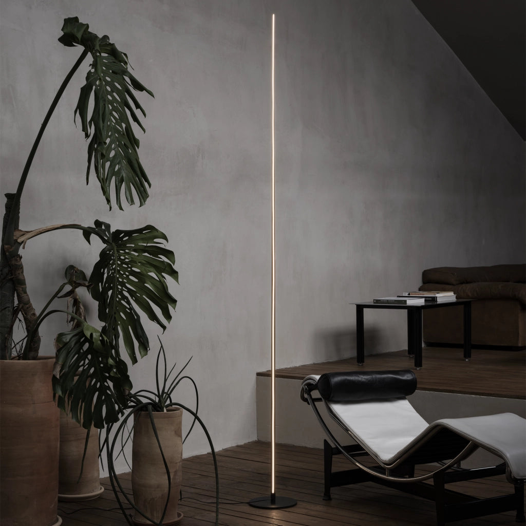 Lampada Da Terra Blade 1 Luce Led Integrato Nickel